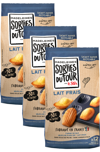 Madeleines au lait frais sorties du four